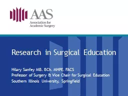 Research in Surgical Education