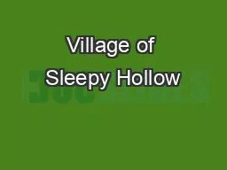 Village of Sleepy Hollow