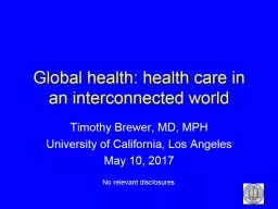 Global health: health care in an interconnected world
