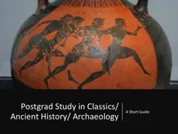 PPT-Postgrad Study in Classics/ Ancient History/ Archaeology