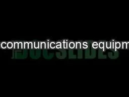 telecommunications equipment