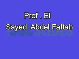 Prof . El  Sayed  Abdel Fattah