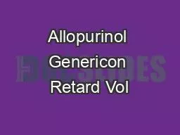 Allopurinol Genericon Retard Vol