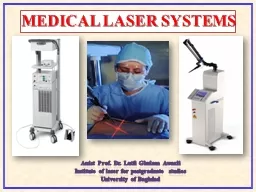 MEDICAL LASER SYSTEMS Assist Prof. Dr. Lutfi Ghulam Awazli