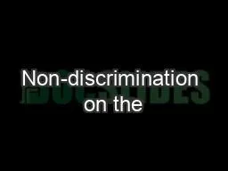 Non-discrimination on the