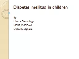 Diabetes mellitus in children