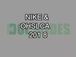 NIKE & OHSLCA   201 8