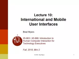 1 Lecture  10: International and Mobile