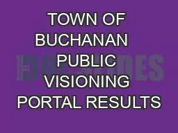 TOWN OF BUCHANAN   PUBLIC VISIONING PORTAL RESULTS