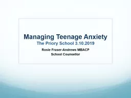 Managing Teenage Anxiety