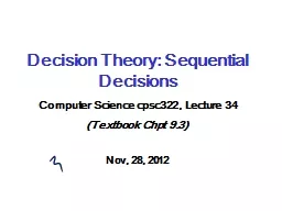 Decision Theory: Sequential Decisions