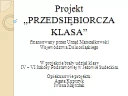 PPT-Projekt „PRZEDSIĘBIORCZA KLASA”