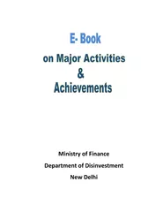 Ministry of Finance Department of Disinvest ment New D