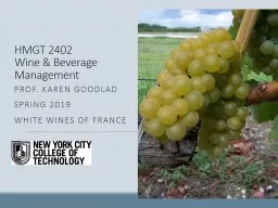 HMGT 2402 Wine & Beverage Management