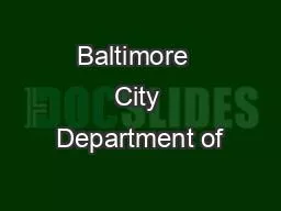 Baltimore  City Department of