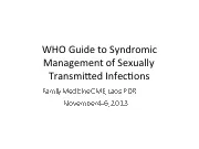 WHO Guide to  Syndromic  Management of Sexually Transmitted Infections