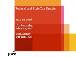 Federal and State Tax Update