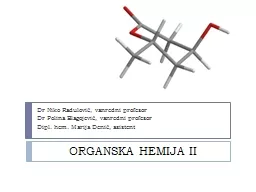 ORGANSKA HEMIJA II D r  Niko