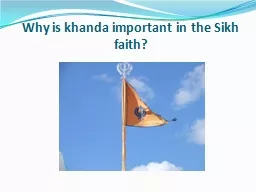 Why is  khanda  important in the Sikh faith?