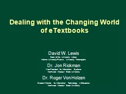 Dealing with the Changing World of eTextbooks