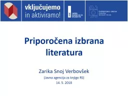 Priporočena izbrana literatura