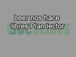 PPT-Leer nos hace libres Plan lector