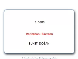 BUKET DOĞAN 1.DERS Veritabanı