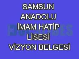 2016-2017  SAMSUN ANADOLU İMAM HATİP LİSESİ VİZYON BELGESİ