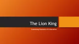 PPT-The Lion King Examining Elements of A Narrative