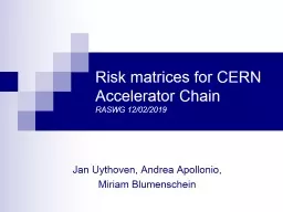 Risk  matrices for  CERN Accelerator Chain