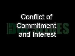 Conflict of Commitment and Interest
