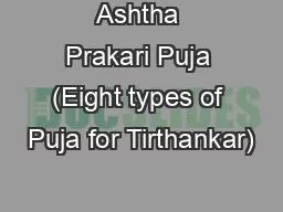Ashtha Prakari Puja (Eight types of Puja for Tirthankar)
