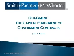 Debarment:  The Capital Punishment of Government Contracts