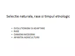 PPT-Selectie naturala , rase