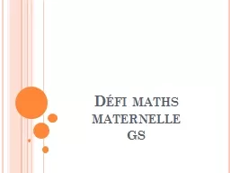 Défi maths maternelle G