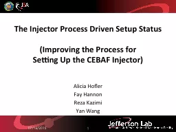 PPT-The Injector Process Driven Setup Status