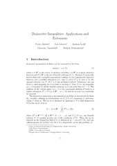 Disjunctive Inequalities Applications and Extensions P