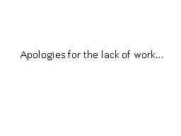 Apologies for the lack of work…