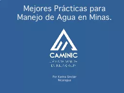 Mejores Prácticas para Manejo de Agua en Minas.