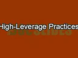 High-Leverage Practices