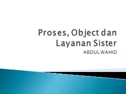 Proses , Object  dan   Layanan