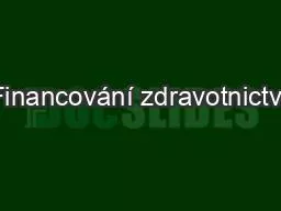 Financování zdravotnictví