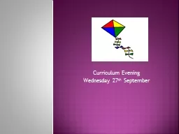 Curriculum Evening Wednesday 27