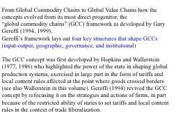 From Global Commodity Chains to Global Value