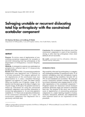 Journal of Orthopaedic Surgery    Salvaging unstable o