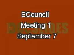 ECouncil  Meeting 1 September 7