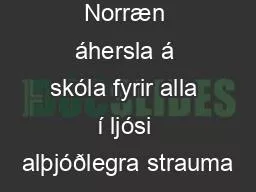 Norræn áhersla á skóla fyrir alla í ljósi alþjóðlegra strauma