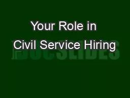 Your Role in Civil Service Hiring