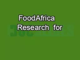 FoodAfrica   Research  for