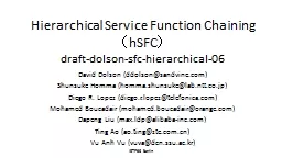 Hierarchical Service Function Chaining